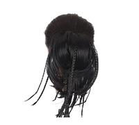 Comprimés de cheveux pour femmes Extensions de chignon de cheveux raides synthétiques avec tresses, Chignon désordonné avec bandes élastiques Chouchous Postiches for femmes Faux cheveux naturels Bande