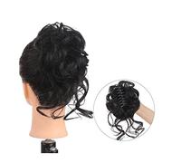 Comprimés de cheveux pour femmes Messy Bun Hair Piece, Messy Hair Bun Claw Clip Scrunchies for Women Tousled Updo Synthétique Wavy Curly Chignon Ponytail Hairpiece for Daily Wear Bande de cheveux(003)
