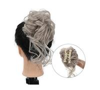 Comprimés de cheveux pour femmes Messy Bun Hair Piece, Messy Hair Bun Claw Clip Scrunchies for Women Tousled Updo Synthétique Wavy Curly Chignon Ponytail Hairpiece for Daily Wear Bande de cheveux(004)