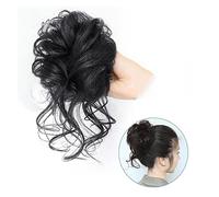 Comprimés de cheveux pour femmes Messy Bun Hair Piece Tousled Updo Chignons Cheveux Extension Élastique Bande De Cheveux Cheveux Super Long Bouclés Ondulés Chignon Chignon Chouchou for Les Femmes Band