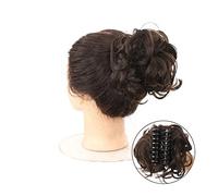 Comprimés de cheveux pour femmes Messy Claw Clip Bun Hair Piece Wavy Curly Hair Bun Clip in Claw Chignon Ponytail Hairpieces Synthetic Tousled Updo Hair Extensions Hairpiece Bande de cheveux(AM10-27-6
