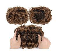 Comprimés de cheveux pour femmes Messy Curly Hair Bun Extensions Synthétique Updo Postiche Chignons Easy Stretch Peignes Clip dans les extensions de queue de cheval for les femmes Bande de cheveux(27)