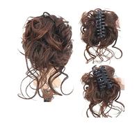 Comprimés de cheveux pour femmes Messy Curly Hair Bun Hair Scrunchies Extension, 1PCS Curly Wavy Synthétique Bun Hair Piece Griffe Clip Chignon Chignon for Femmes Filles Bande de cheveux(08)