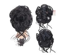 Comprimés de cheveux pour femmes Messy Curly Hair Bun Hair Scrunchies Extension, 1PCS Curly Wavy Synthétique Bun Hair Piece Griffe Clip Chignon Chignon for Femmes Filles Bande de cheveux(01)