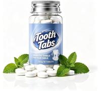 Comprimés de dentifrice probiotiques solides à la menthe, comprimés à croquer pour un sourire éclatant, pour un nettoyage interdentaire complet et une haleine fraîche longue durée.