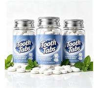Comprimés de dentifrice probiotiques solides à la menthe, comprimés à croquer pour un sourire éclatant, pour un nettoyage interdentaire complet et une haleine fraîche longue durée.