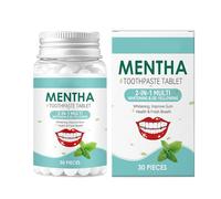 Comprimés de dentifrice solides,30 Pièces Fraîcheur Longue Durée Dentifrice en Comprimés Doux - de Dentifrice Format Voyage,Pour Usage Domestique, Extérieur, Voyage d'Affaires, Hôtel