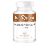 Comprimés de propolis d'abeille Fair & Pure 1000 mg, 120 comprimés, complément alimentaire végétalien sans additifs, fabriqué en Allemagne