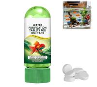 Comprimés de purification d'eau pour aquarium - 35 balles - Puissantes - Nettoyage rapide et transparent - Pour aquarium - Élimine la turbidité et les impuretés pour un aquarium clair et sain - Boules