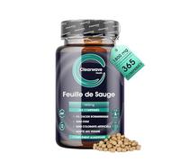 Comprimés de sauge - Paquet de 365 - Approvisionnement d'1 an - Tablettes de Feuille de Sauge à Haute Puissance de 1800 mg - Soutien à la Ménopause - Vegan - Clearwave Health