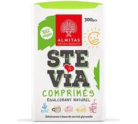 Comprimés de Stévia par Almitas® fabriqués en Allemagne (300 comprimés) Sans érythritol, sans lactose, etc., édulcorant zéro calorie pour les régimes à faible teneur en glucides