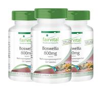 Comprimés d'encens fairvital, extrait de Boswellia serrata, dose journalière de 800mg, 360 comprimés (3 x 120), encens indien hautement dosé contenant au moins 65% d'acides boswelliques, végétalien