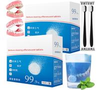 Comprimés Effervescents Nettoyants Pour Prothèses Dentaires, Comprimés Nettoyants Pour Prothèses Dentaires Et Aligneurs, Comprimés Nettoyants Pour Aligneurs (2 boîtes de 20 pièces)