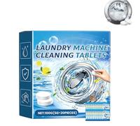 Comprimés effervescents pour le nettoyage du lave-linge, paquet de 20 comprimés. Agent détartrant et désodorisant pour lave-linge, nettoyage en profondeur professionnel, élimine les odeurs et les sale