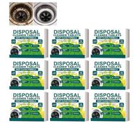 Comprimés nettoyants pour l'élimination des ordures 12 unités, désodorisants moussants pour le drain de l'évier de cuisine, comprimés nettoyants moussants pour l'élimination, dosettes de (9PCS)