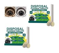 Comprimés nettoyants pour l'élimination des ordures 12 unités, désodorisants moussants pour le drain de l'évier de cuisine, comprimés nettoyants moussants pour l'élimination, dosettes de (2PCS)
