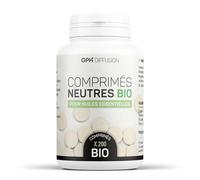 Comprimés Neutres Bio - Support pour huiles essentielles et liquides alimentaires - 200 comprimés - GPH Diffusion
