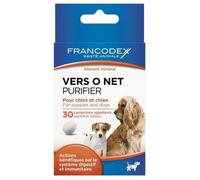 Comprimés VERS O NET - FRANCODEX - Chiot et Chien - Confort intestinal - x30 comprimés - Aliment minéral