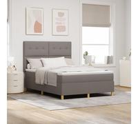 Compris Box Spring avec Matelas Taupe 160x200 cm Tissu