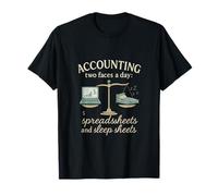 Comptabilité Deux Visages par Jour Travail Jeu Balance Graphique T-Shirt