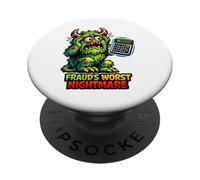 Comptable Monstre du Pire Cauchemar de fraude PopSockets PopGrip Adhésif