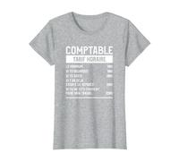 Comptable Tarif Horaire Comptabilité T-Shirt, Femme, Gris Chiné, L