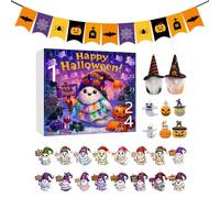 Comptage à Rebours Halloween 24 Pièces à Thème Fantôme - Calendrier Compte à Rebours Halloween 2025 - Décoration Arbre avec Ornements Acrylique 2D pour Fête