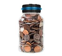 comptage pour économiser l'argent | Compteur pièces Monnaie pour Papier-Monnaie et Caisse - Granbanque numérique Transparente 1,8 L avec écran LCD, Peut contenir Plus 800