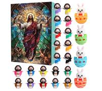 Compte à rebours à Noël - 24 jours Ornement du calendrier | Décoration d'ornement de la figurine Jésus | Compte à rebours du calendrier de Noël pour Thanksgiving Valentines Pâques Halloween