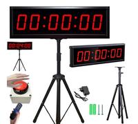 Compte à Rebours, Chronomètre Compétition Jeu Chronomètre Sport 2,3 Pouces avec Trépied Télécommande Compte Rebours/Comptage Progressif LED Numérique 6 Chiffres Luminosité Réglable 12/24H (Branchez)