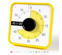 Compte à rebours de 19,1 cm ; minuterie visuelle de 60 Minutes et 1 Heure - Outil pédagogique en Salle de Classe, réunion de Bureau, Compte à rebours mécanique pour Enfants, Jaune