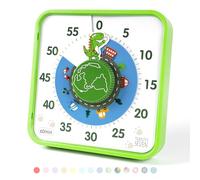 Compte à rebours de 19,1 cm ; minuterie visuelle de 60 minutes et 1 heure - Outil pédagogique en salle de classe, réunion de bureau, horloge de compte à rebours mécanique pour enfants, gestion du