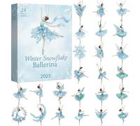 Compte à rebours de ballerine de Noël - 130 g 2D, calendrier de ballet de 24 jours, ornement de flocons de neige | Coffret cadeau élégant pour filles, femmes, , amis