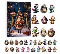 Compte à rebours de créature, œuvre d'art miniature quotidienne, décoration de période de l'Avent, collection artistique vive, suspension de forme plate, objets de collection fantaisie, souvenir de