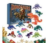 Compte À Rebours De Dinosaures Imprimés En 3D, Avec Fonctionnalité De Jouet Fidget, 36x30x6 Cm, Calendrier De L'Avent Dragon 2025, Compte À Rebours De Noël Avec 24 Dragons Mythiques, Placement Polyval