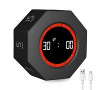 Compte à rebours de la minuterie numérique à gravité 1/3/5/15/30/60/90 minutes Pomodoro Cube Hexagonal Flip Minuterie Horloge visuelle pour le travail, le TDAH, le bureau, la tâche, la réunion