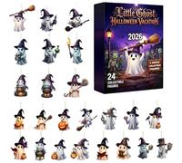 Compte à rebours de l'Avent avec figurine de fantôme en acrylique, taille compacte, décoration d'Halloween, cadre décoratif lumineux, décoration saisonnière de collection, pour , familles