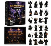 Compte à Rebours de l'Avent Halloween | 2D Pendentifs Acryliques Gothiques | Calendrier de compte à rebours Halloween 24 jours | Pour bureau à domicile ferme maison hantée salon entrée