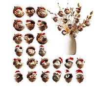 Compte à rebours de Noël 2026 2D Ornements d'animaux mignons et amusants | Calendrier décoratif pour sapin de Noël pour filles, garçons, adolescents, adultes, décoration d'intérieur