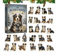 Compte à rebours de Noël 2026 - Lot de 24 décorations d'hiver plates en | Compte à rebours de Noël pour les fêtes de Thanksgiving, les bureaux, les voitures, les salles de classe, l'école