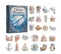 Compte à rebours de Noël 2026 - Ornements en acrylique créature des océans | Pièces à suspendre en acrylique sur le thème des océans, souvenirs de collection, décoration intérieure, lieu de travail