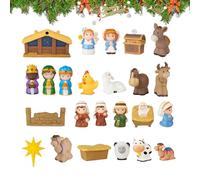 Compte À Rebours De Noël - 24 Jours De L Avec Figurines De La Nativité - Figurines Religieuses De L'Histoire De La Nativité,Pour Décorations De Noël Pour La Maison Jeu Église Saison Des Fêtes
