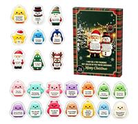 Compte à rebours de Noël 2D en acrylique pour soutenir l'humeur | Lot de 24 mini figurines de motivation pour amis, adultes, famille, enfants, poignée de porte, maison, fête, bas de Noël