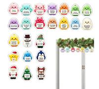 Compte à rebours de Noël 2D en acrylique pour soutenir l'humeur | Lot de 24 mini figurines de motivation pour adultes, amis, enfants, famille, bas de Noël, fête, maison, salle de classe