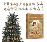 Compte à Rebours de Noël | 2D Plat Acrylique À Thème Animal Cadeau De Fête | 24 Jours Pendentif Arbre Animal - pour les Amateurs d'Animaux, les Amis, la Famille, les Enthousiastes, la Saison des Fêtes