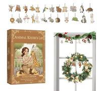 Compte à Rebours de Noël - 2D Plat Acrylique Animaux Ludiques,24 Jours Figurines d'Animaux | Pour Amateurs Amis Passionnés Saison Des Fêtes Maison Cheminée