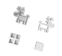 Compte à rebours de Noël Bloc Moule Rennes de Noël Résine Silicone Moule Plâtres Ornement Moules pour Savon de Noël Rennes Moules en Silicone pour Résine