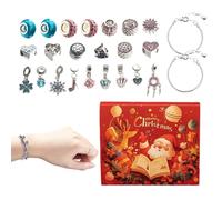 Compte à Rebours de Noël - Boucles d'oreilles pendantes et bracelets à breloques - Bijoux de Noël vingt-quatre jours | Pour adultes, enfants adolescents saint vacances saisonnières Thanksgiving