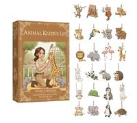 Compte à Rebours de Noël - Cadeau de Fête Amusant 2D Plat en Acrylique,24 Jours Figurines d'Animaux - pour les Amateurs d'Animaux, les Amis, la Famille, les Enthousiastes, la Saison des Fêtes et la Ma