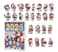 Compte à rebours de Noël, calendrier créatif en acrylique 2D, motif d'arbre de Noël, décoration de table, décoration de fenêtre pour adolescents, filles, femmes, adultes